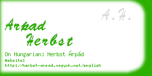 arpad herbst business card