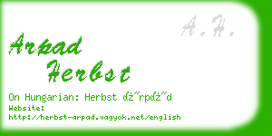 arpad herbst business card
